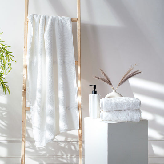 Earth Cotton 3-piece snow white towel set – 100% cotton bath towels