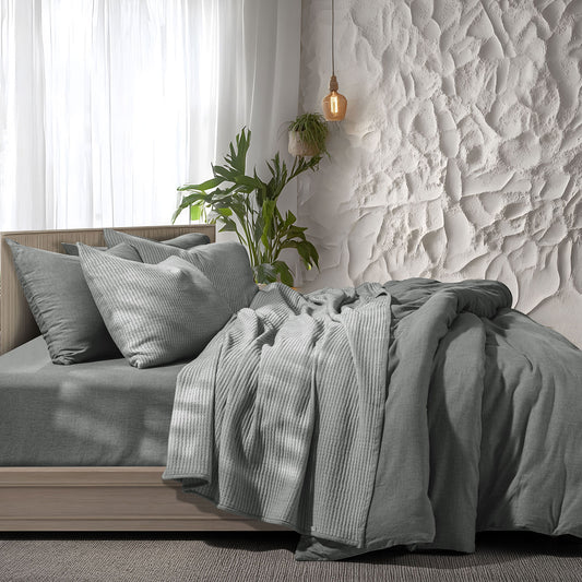 Linen Cotton Quilted Bed Spread Set – Lightweight All-Season Comfort