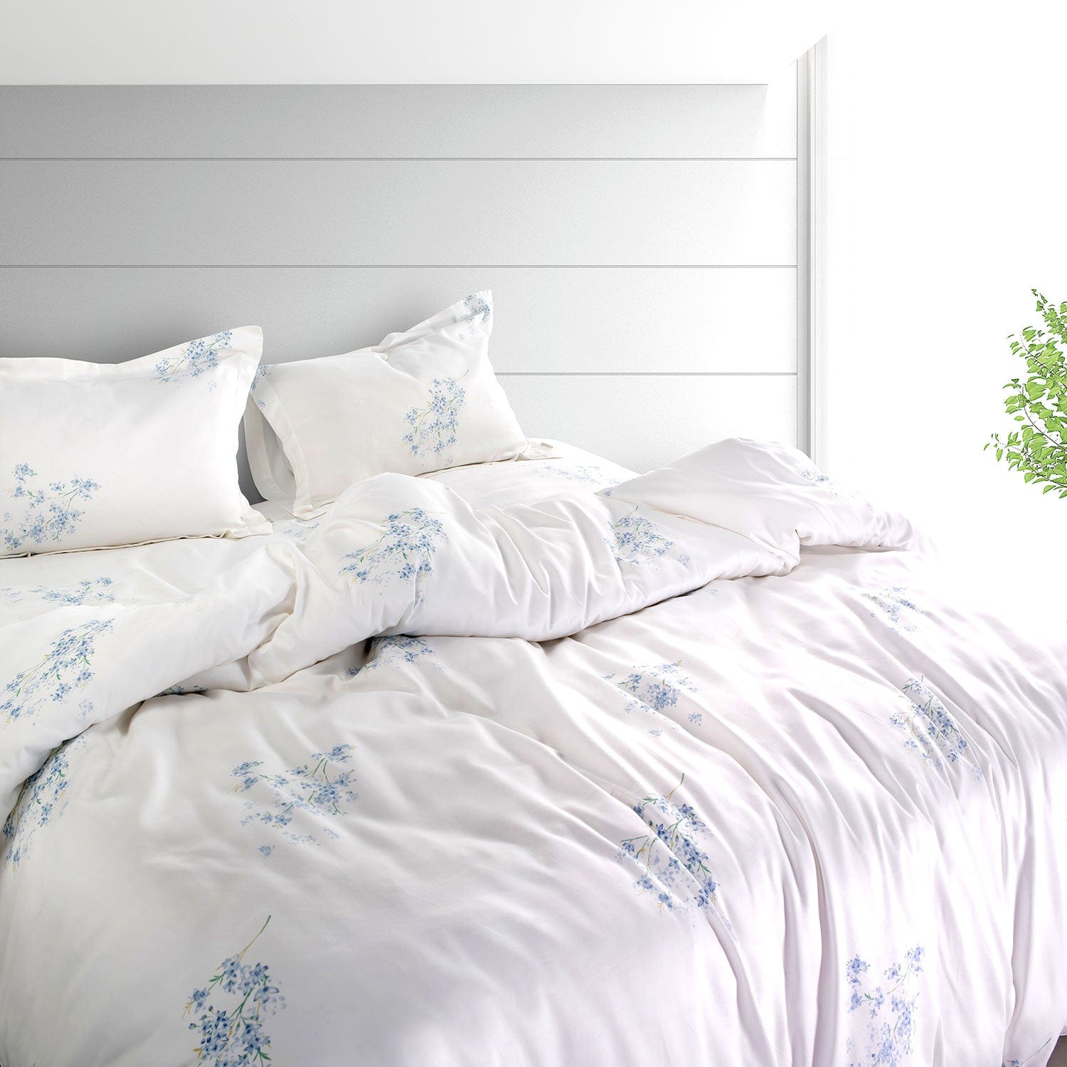 400 Tc 100% Cotton White Prints Bedding Collection