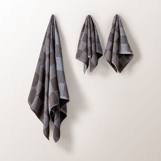 Métier Cotton Towel 3pc Set- Grid