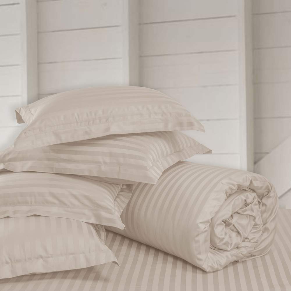 750 Tc Italian Jcq Stripe 100% Cotton | Cotton Bedding Sets