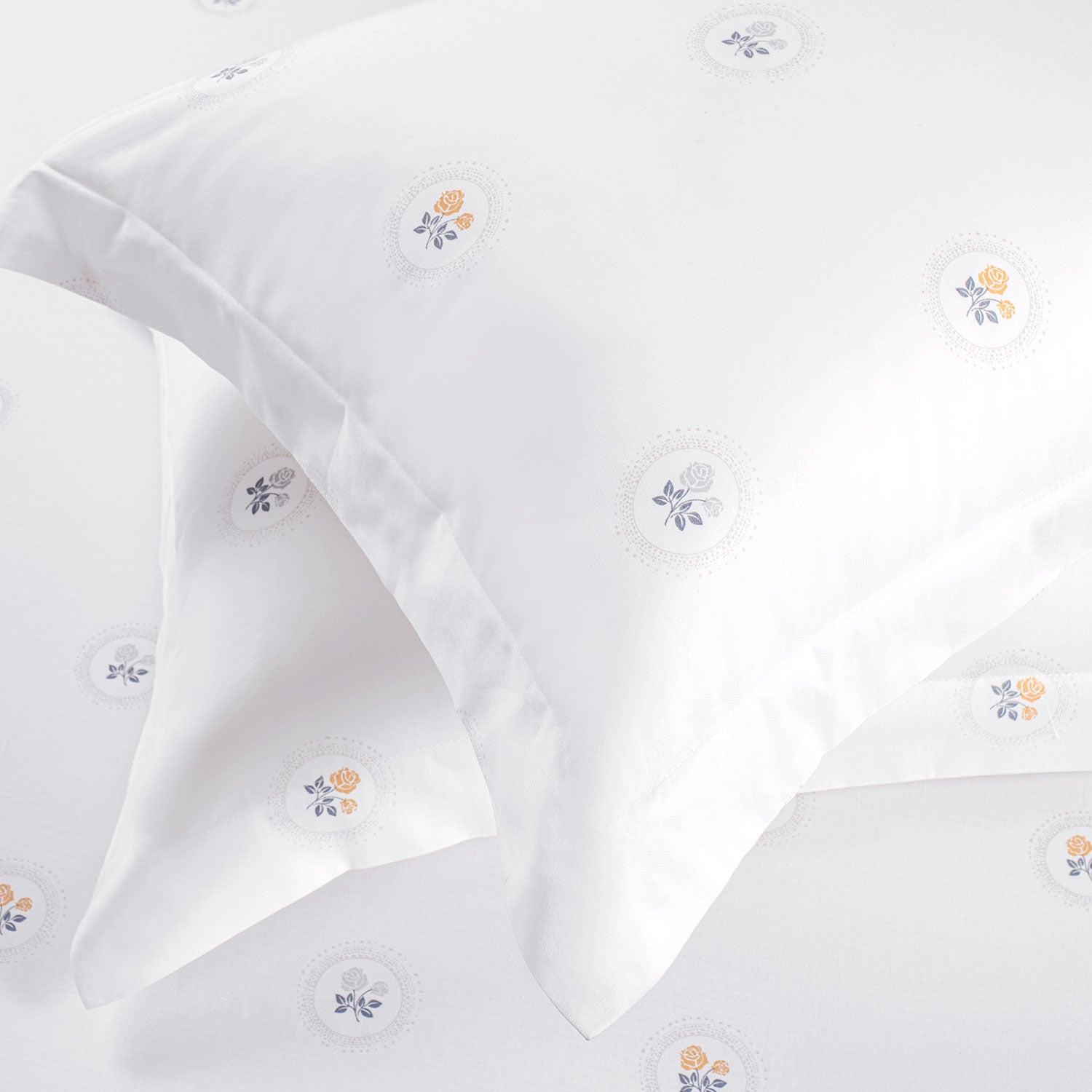 400 Tc 100% Cotton White Prints Bedding Collection