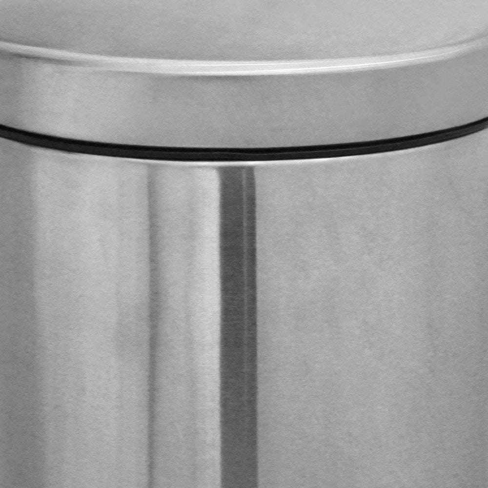 Stainless Steel 5 Litre - Silver Soft Close Pedal Dustbin Matte Finish With Plastic Bucket Inside
