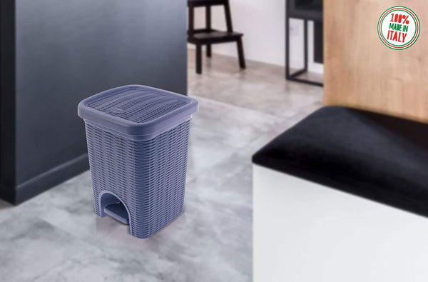 Elegance - Navy Blue 6 Litre Pedal Dustbin with Plastic Bucket Inside for Home, Kitchen, Office use