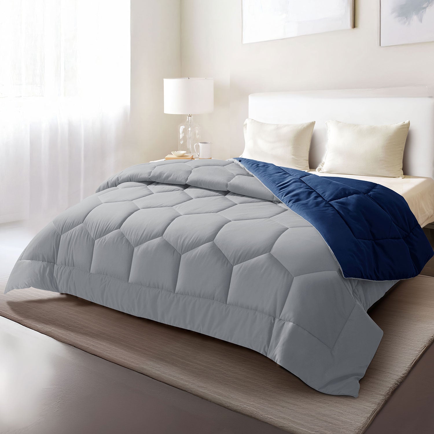 Light Grey/Navy Blue