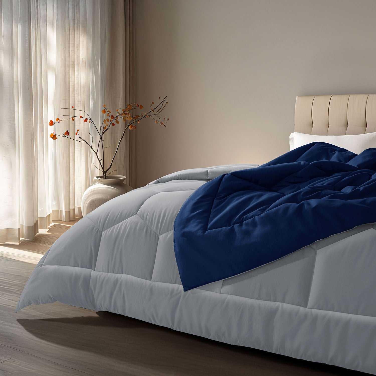 Light Grey/Navy Blue