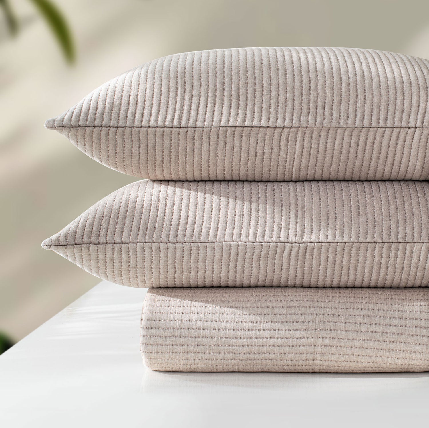 Linen Cotton Quilted Bed Spread Set – Lightweight All-Season Comfort