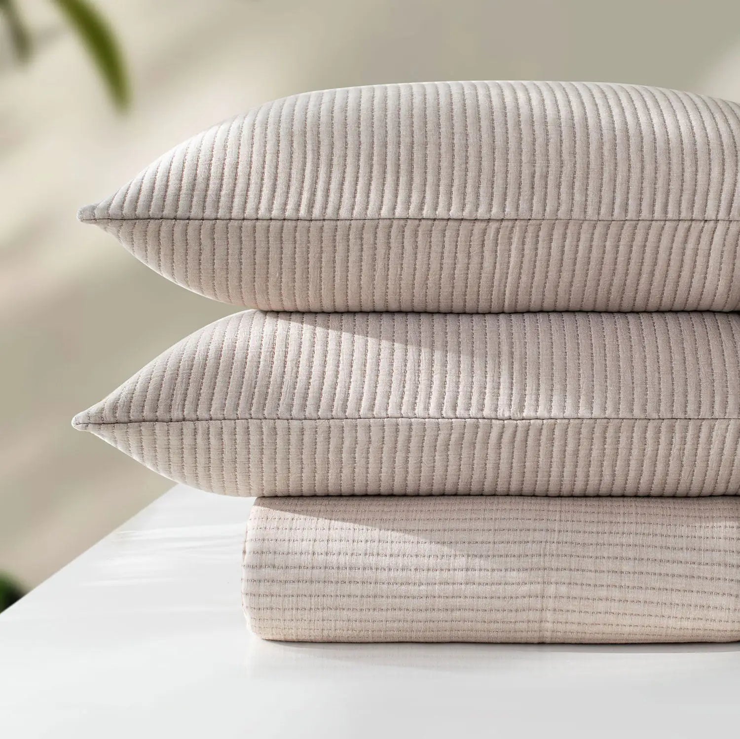 Linen Cotton Quilted Bed Spread Set – Lightweight All-Season Comfort