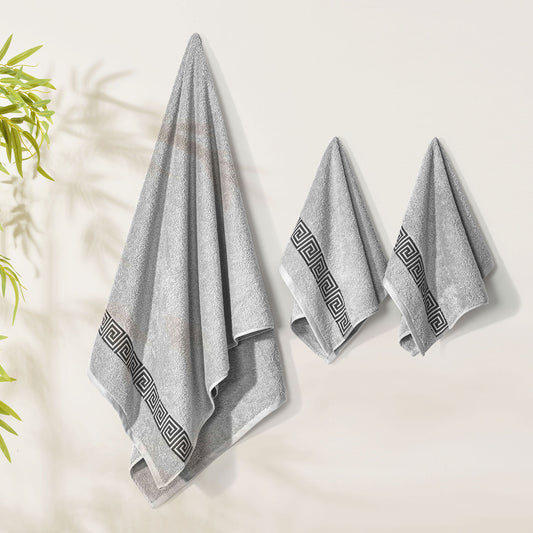 Picasso Towel 3pc Set - Greek Key Border