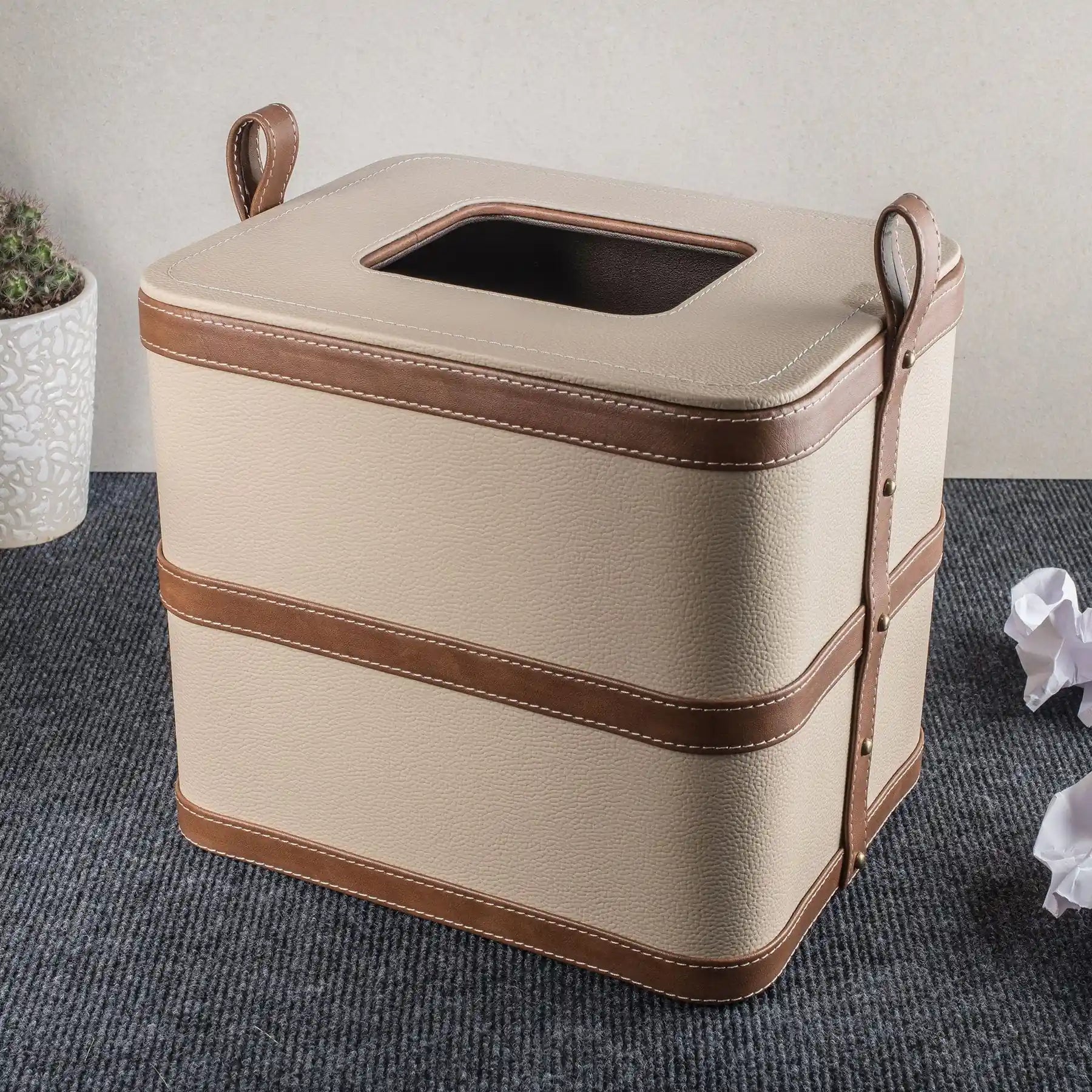 Leather Dustbin