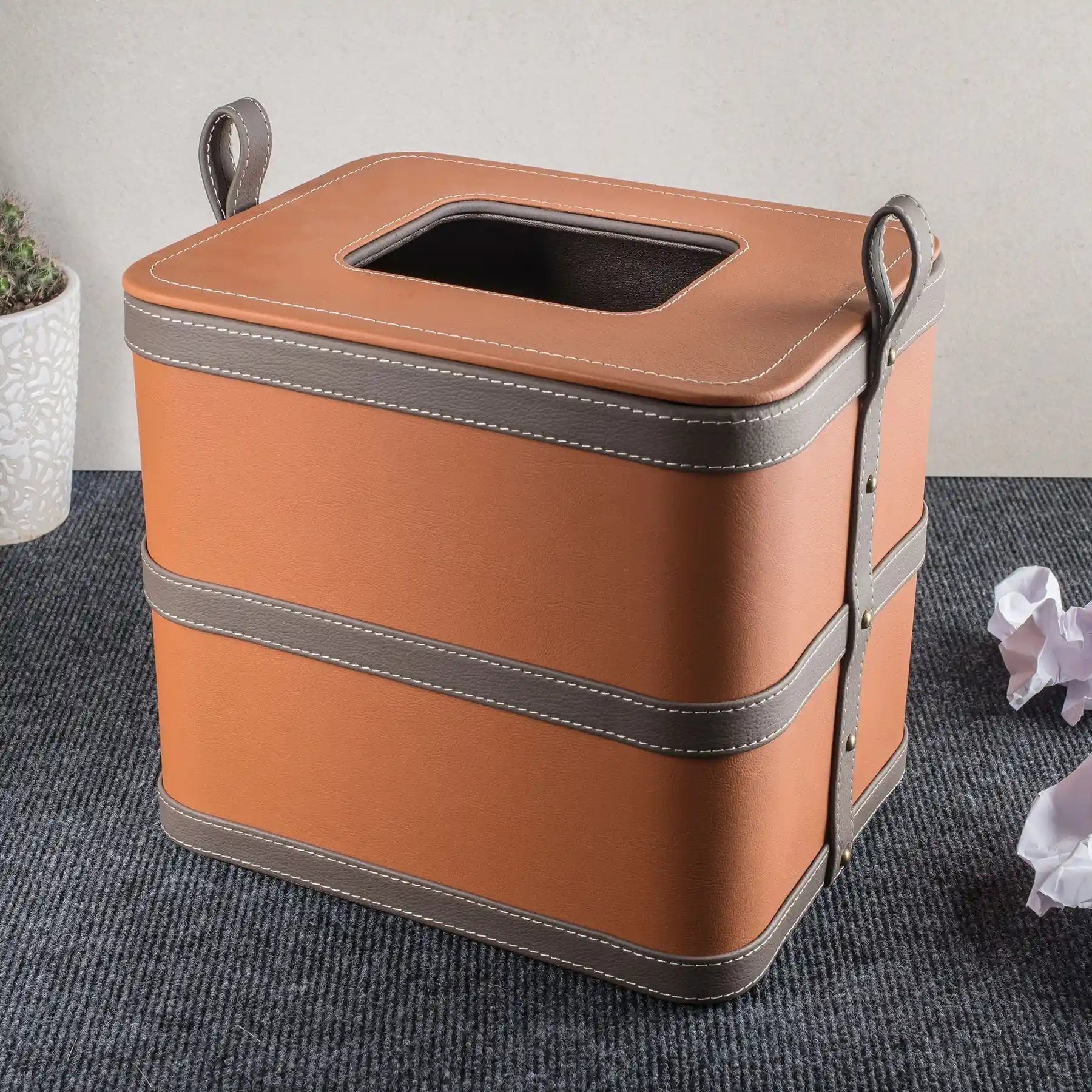 Leather Dustbin