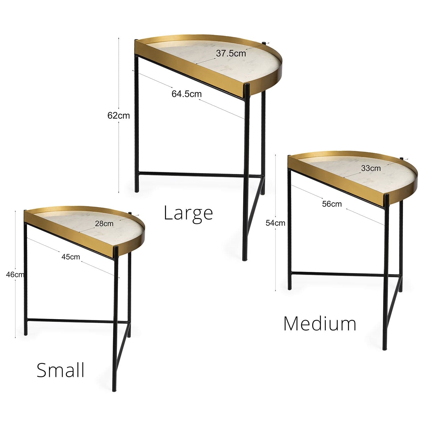 Half Moon Nesting Tables