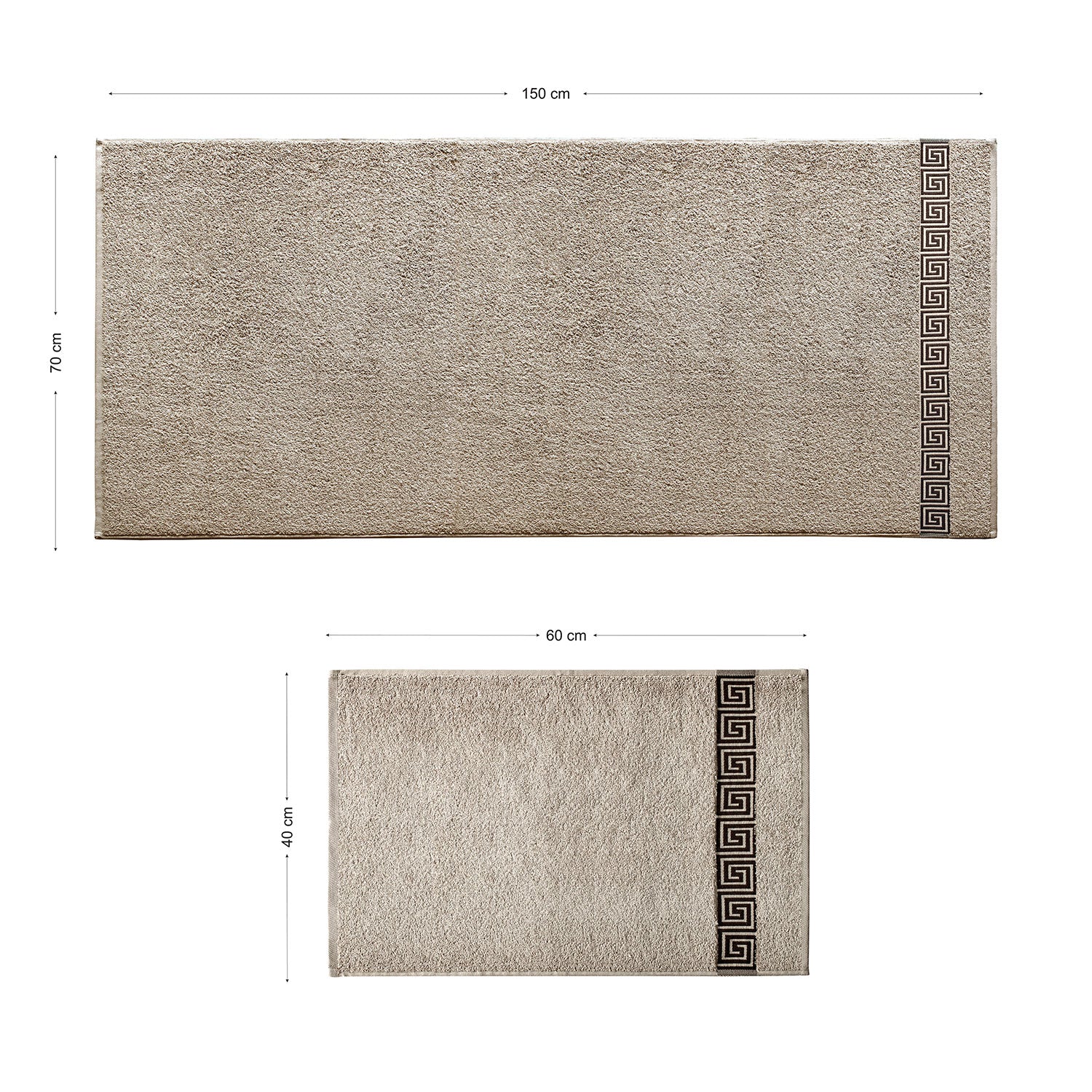 Picasso Towel 3pc Set - Greek Key Border