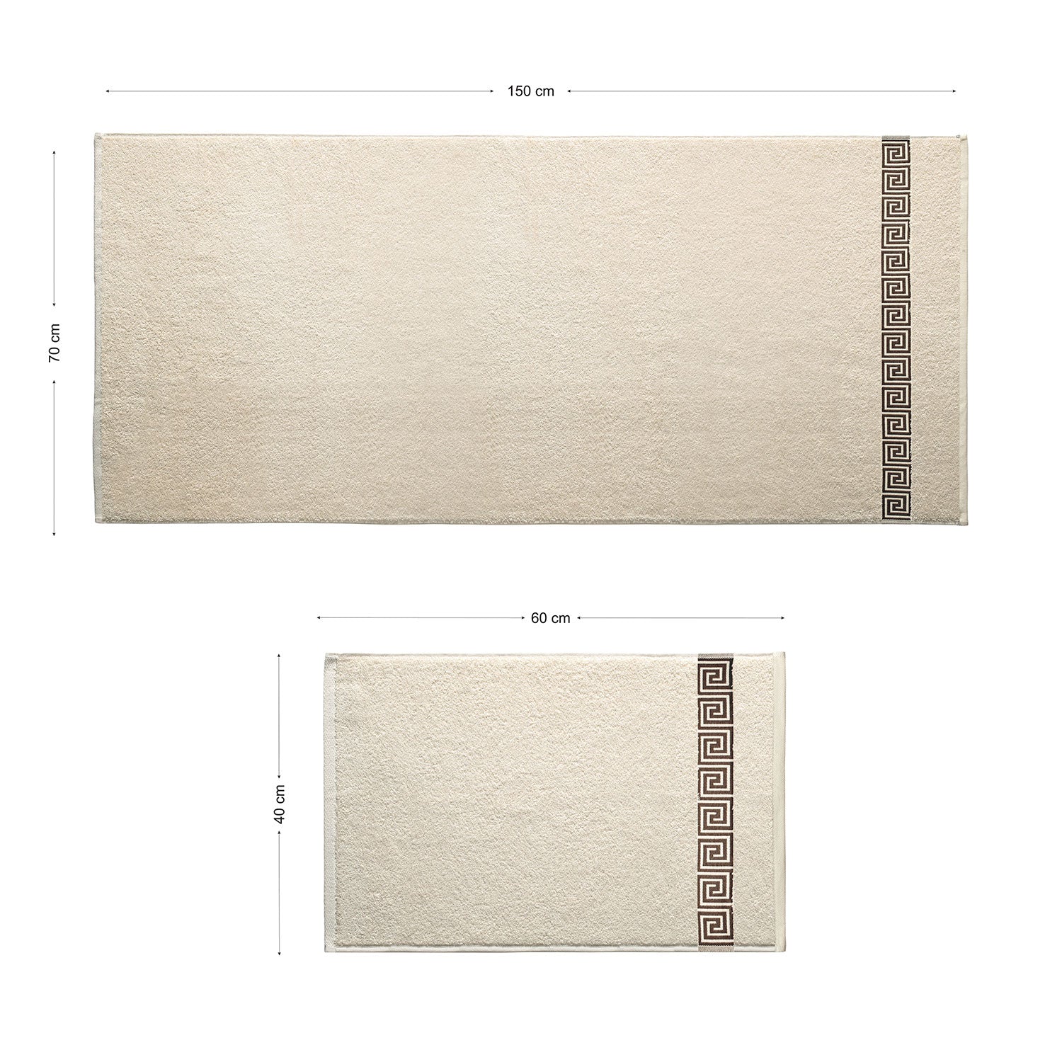 Picasso Towel 3pc Set - Greek Key Border