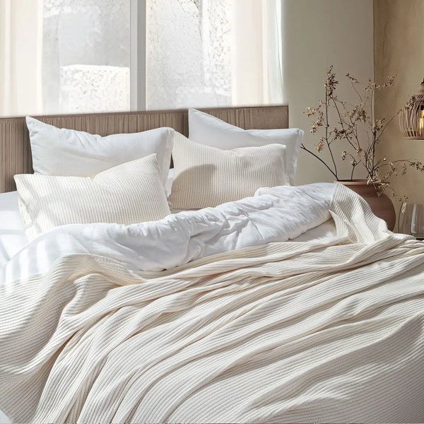 Linen Cotton Quilted Bed Spread Set – Lightweight All-Season Comfort