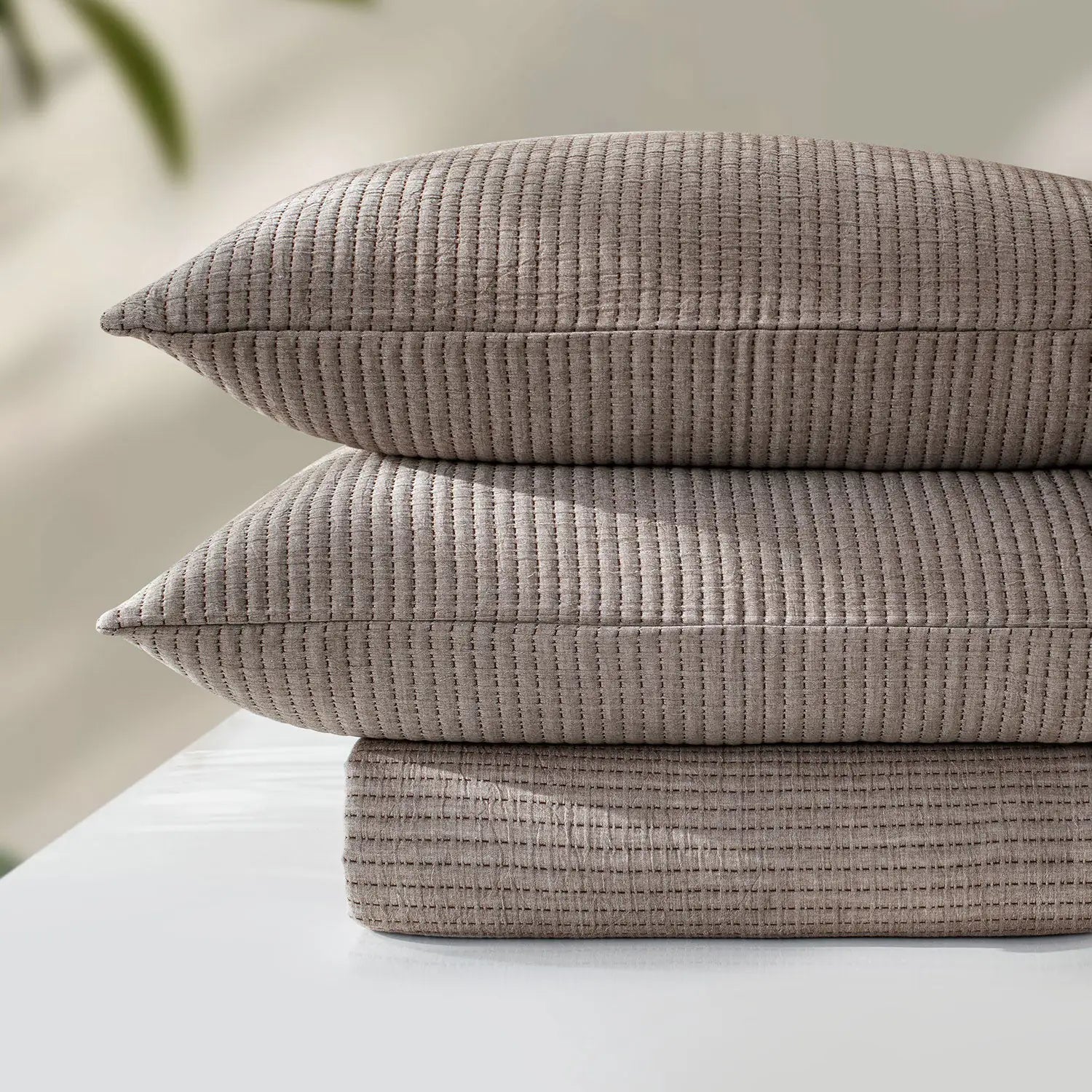 Linen Cotton Quilted Bed Spread Set – Lightweight All-Season Comfort