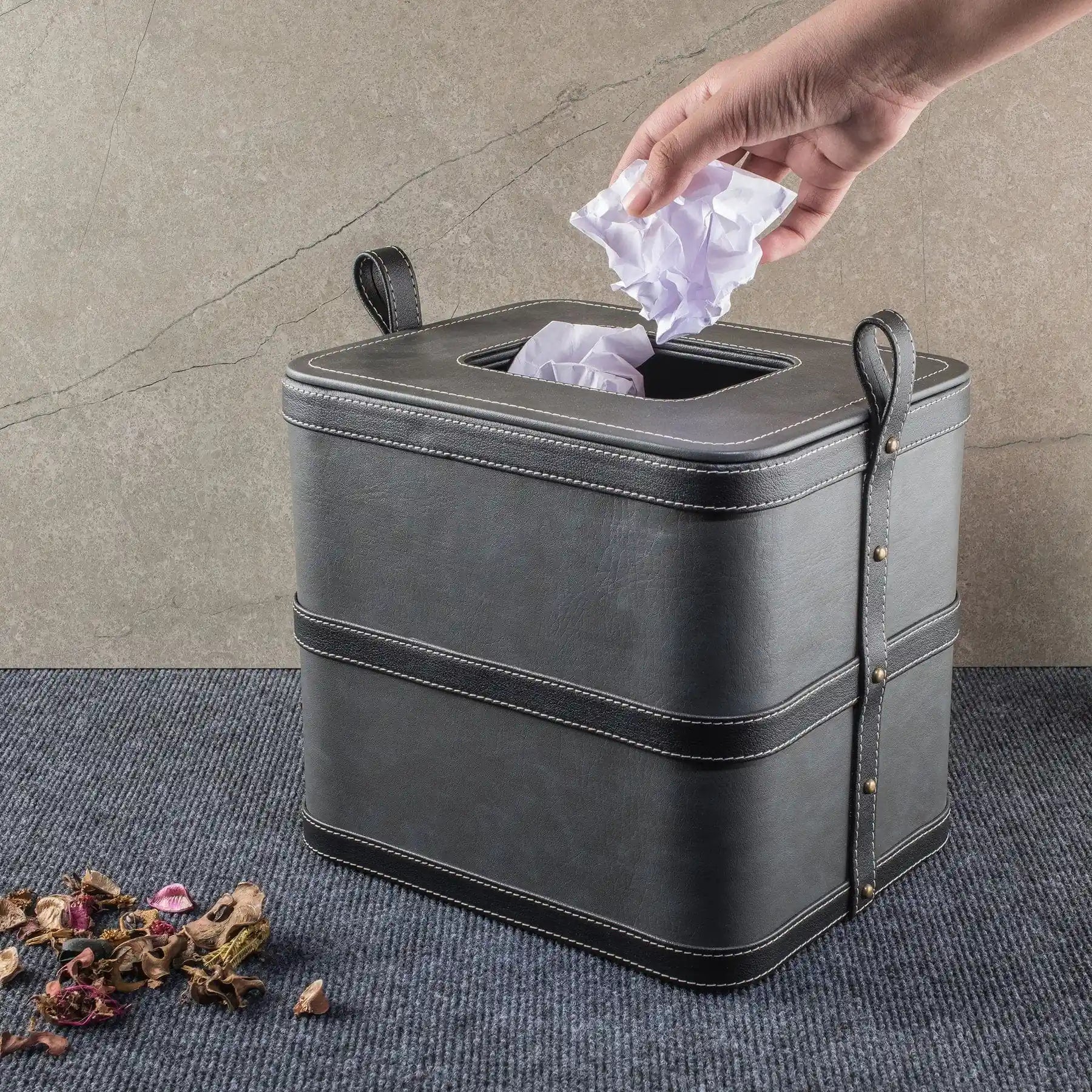 Leather Dustbin