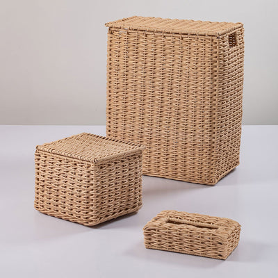 Waterproof Synthetic Rattan Storage 3Pc Set