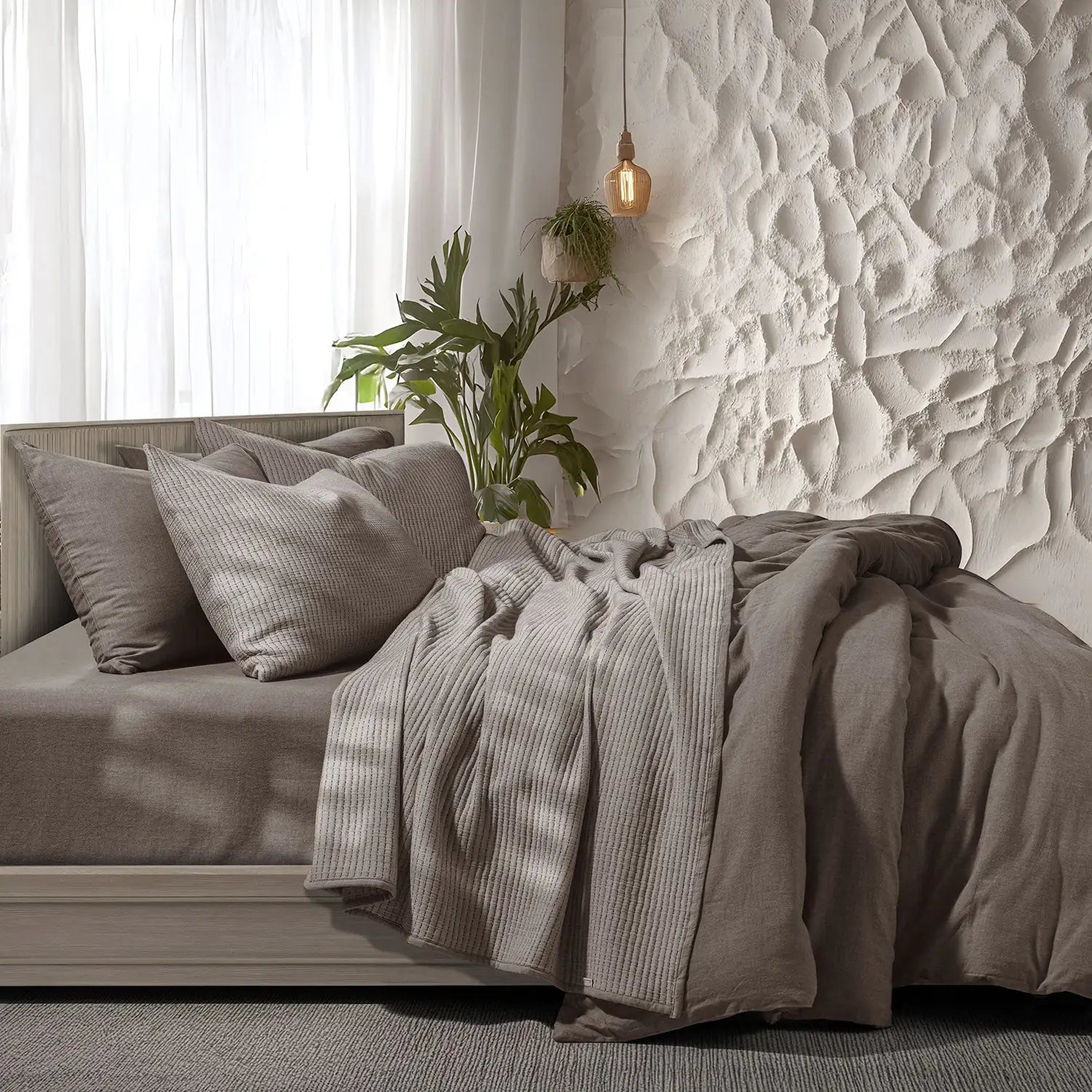 Linen Cotton Quilted Bed Spread Set – Lightweight All-Season Comfort