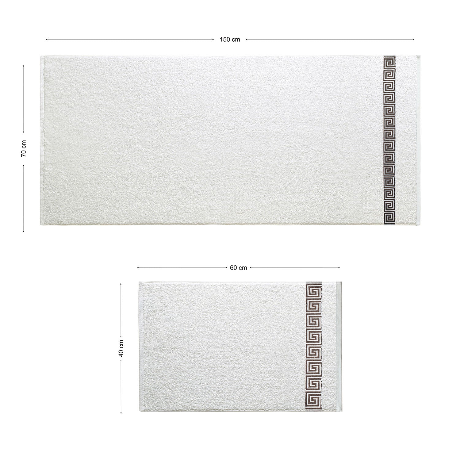 Picasso Towel 3pc Set - Greek Key Border