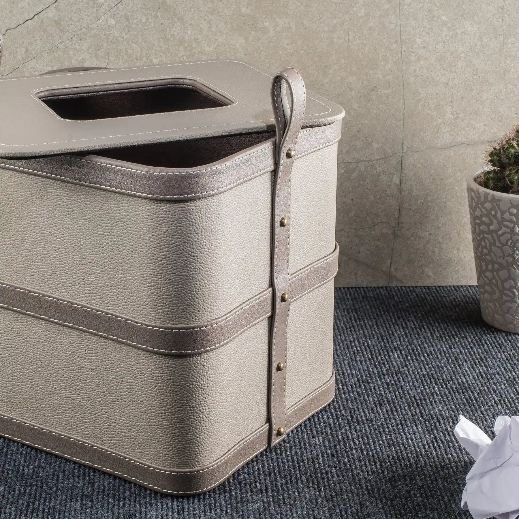Leather Dustbin