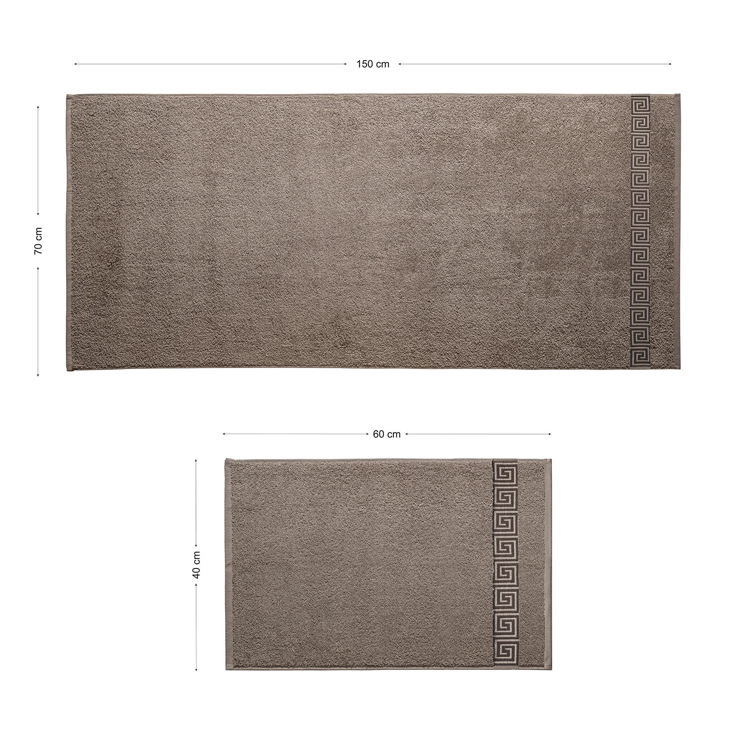 Picasso Towel 3pc Set - Greek Key Border