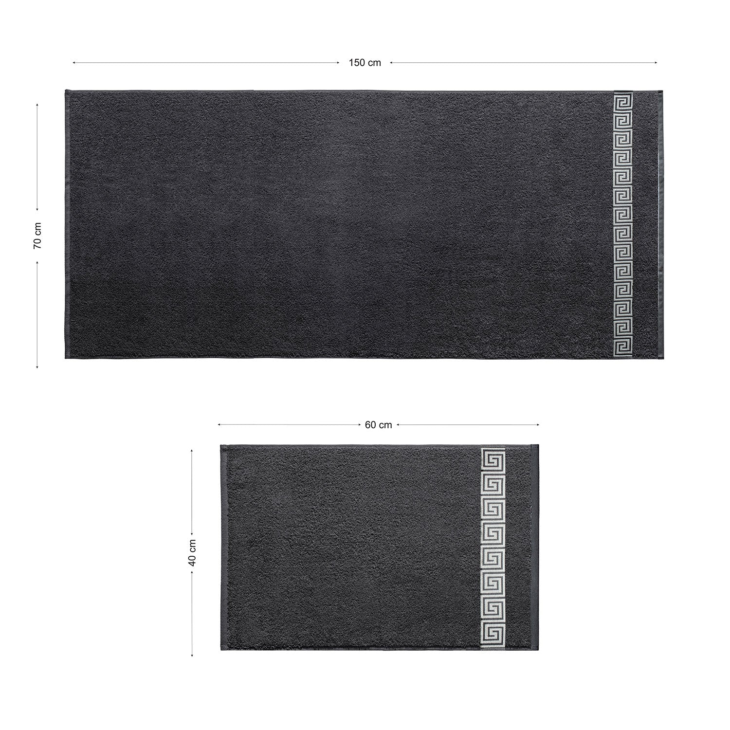 Picasso Towel 3pc Set - Greek Key Border