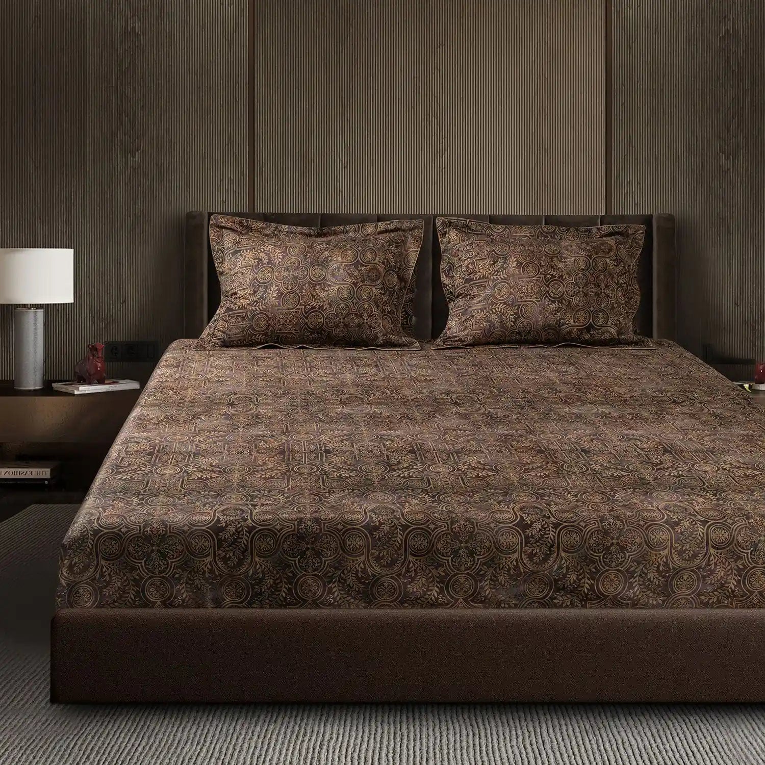 Global Black Cotton Prints Bedding Collection