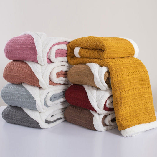Sherpa Blanket, Cozy Knit Haven