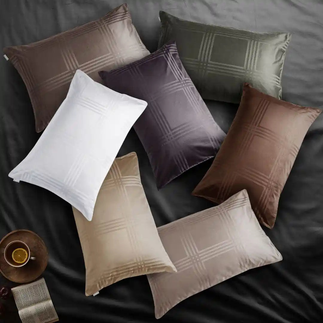 750 Tc Italian Jcq Stripe 100% Cotton Pillow Cover