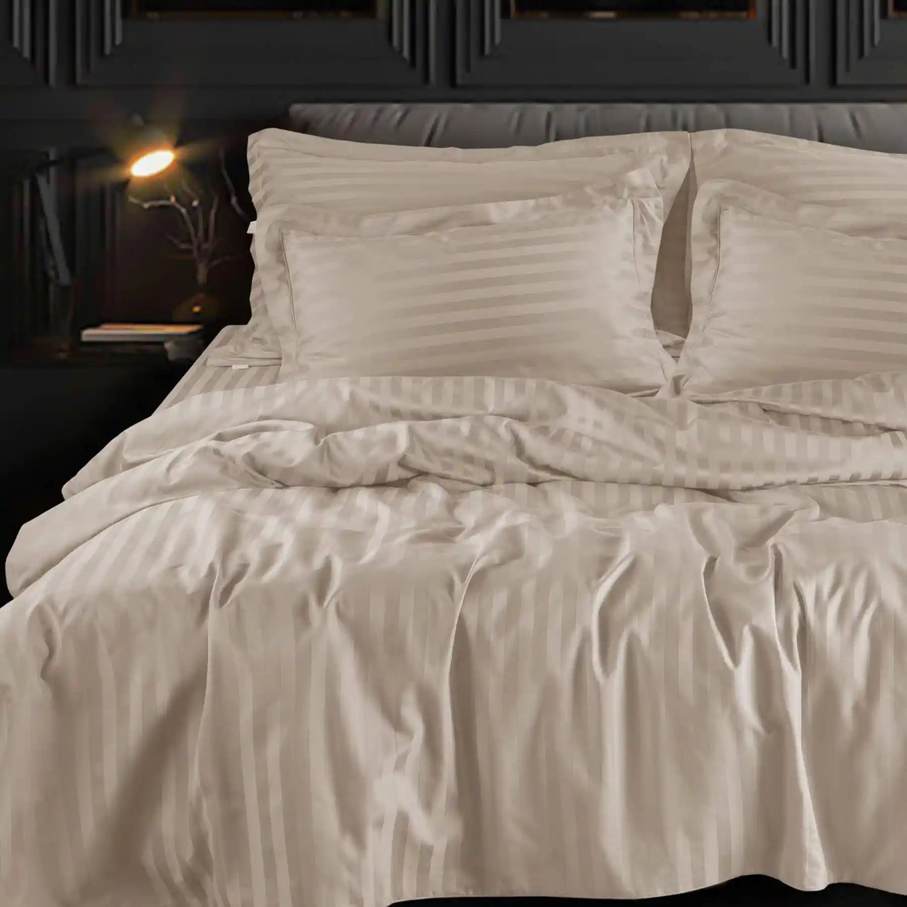 750 Tc Italian Jcq Stripe 100% Cotton Pillow Cover