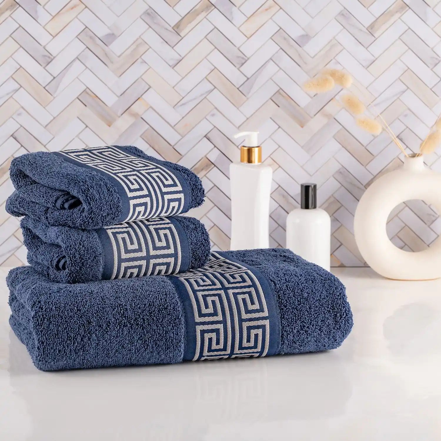 Greek-Key Bath Towel