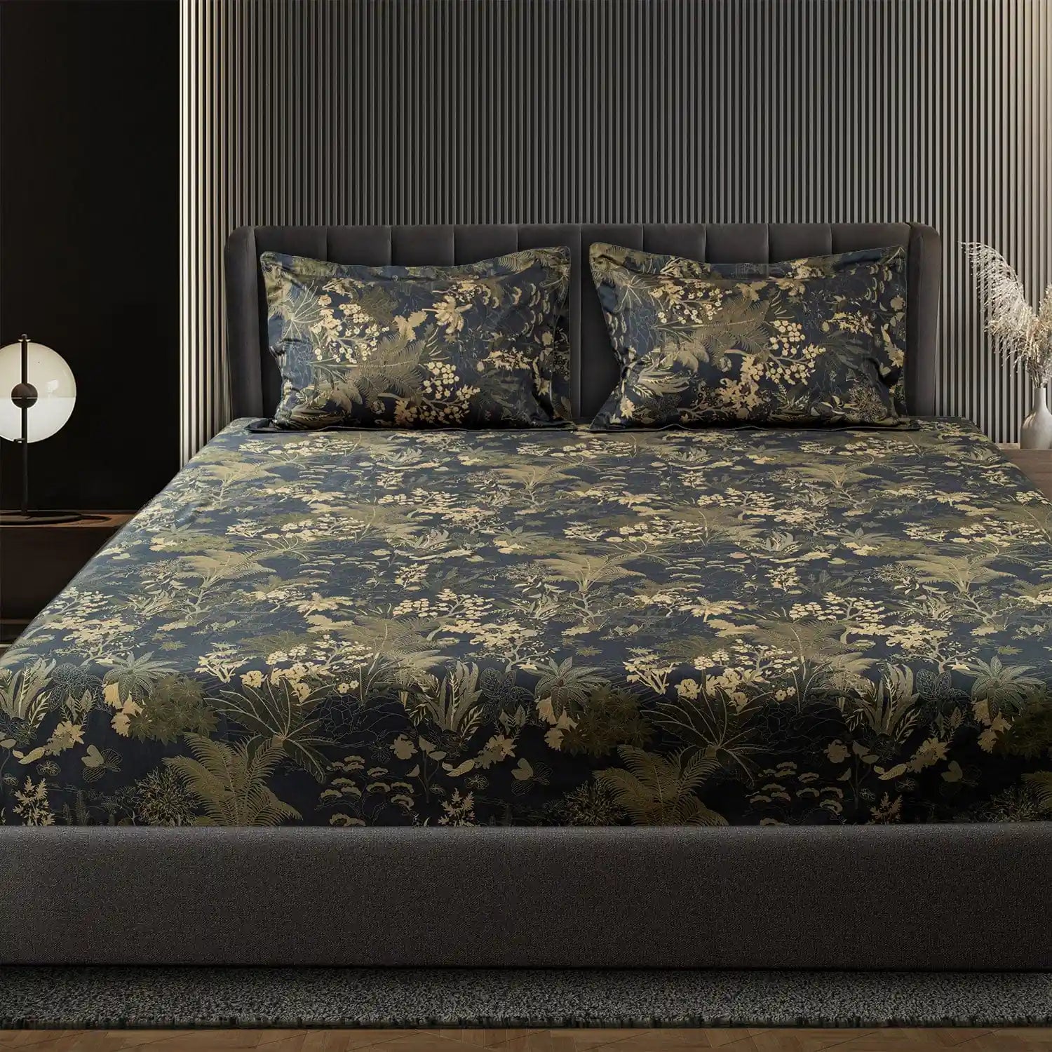 Global Black Cotton Prints Bedding Collection