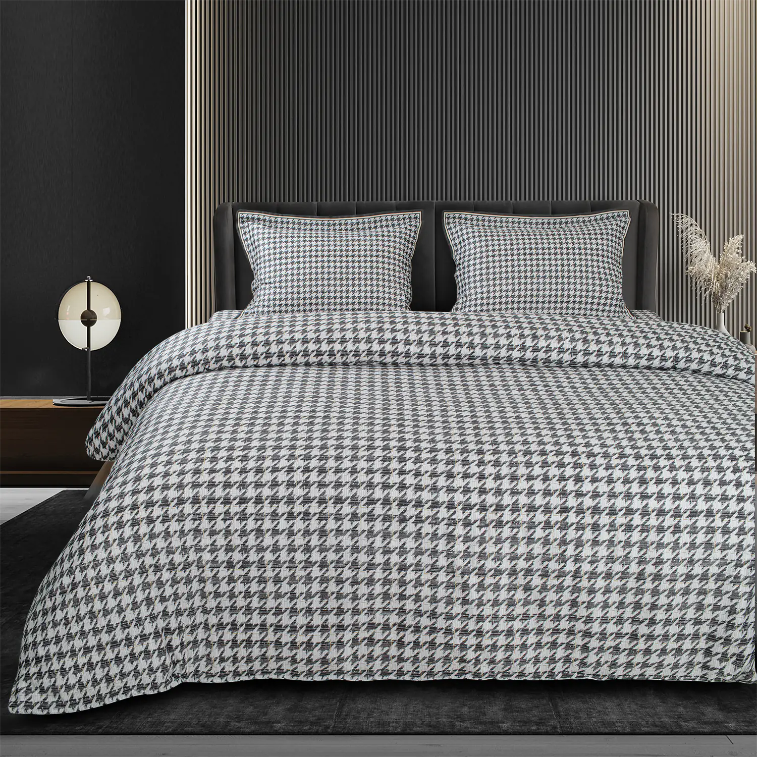 Global Black Cotton 4Pc Bedding Set