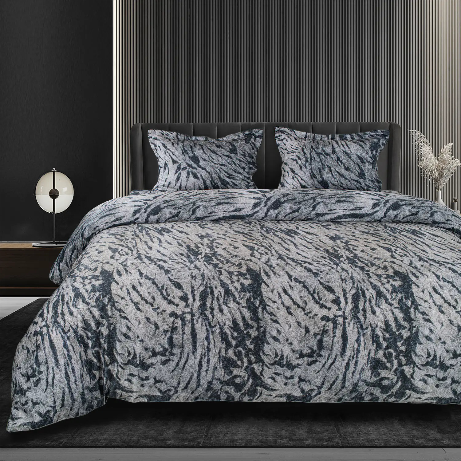 Global Black Cotton 4Pc Bedding Set
