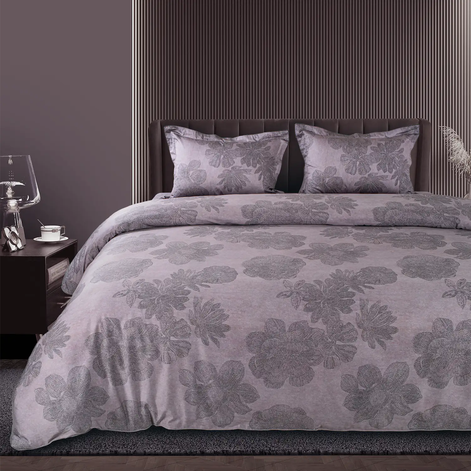 Global Black Cotton 4Pc Bedding Set