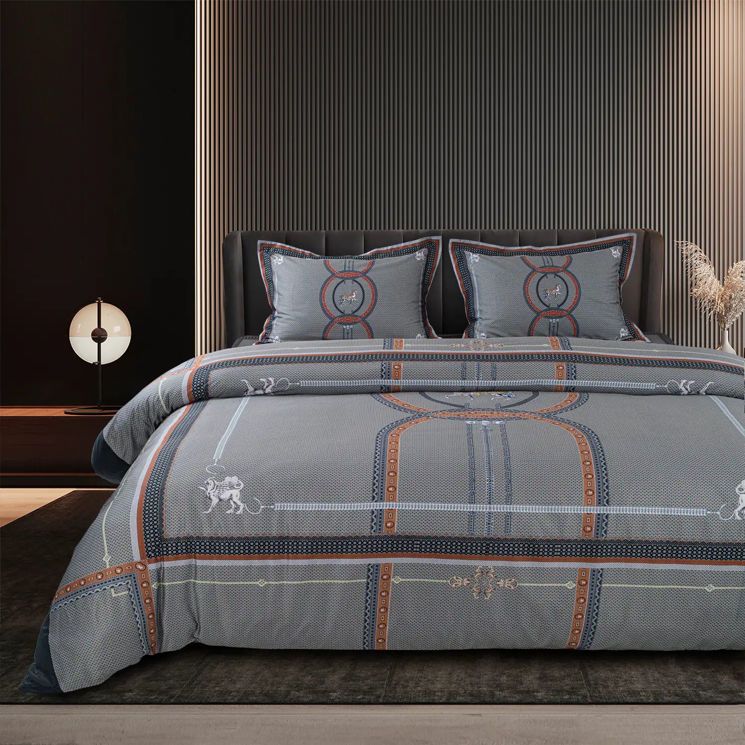 Global Black Cotton 4Pc Bedding Set