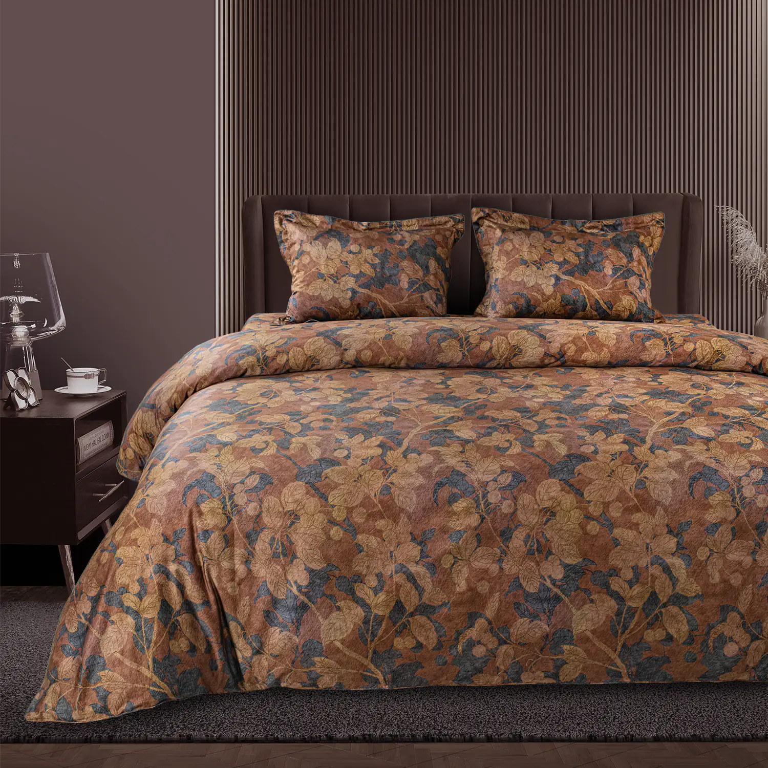 Global Black Cotton 4Pc Bedding Set