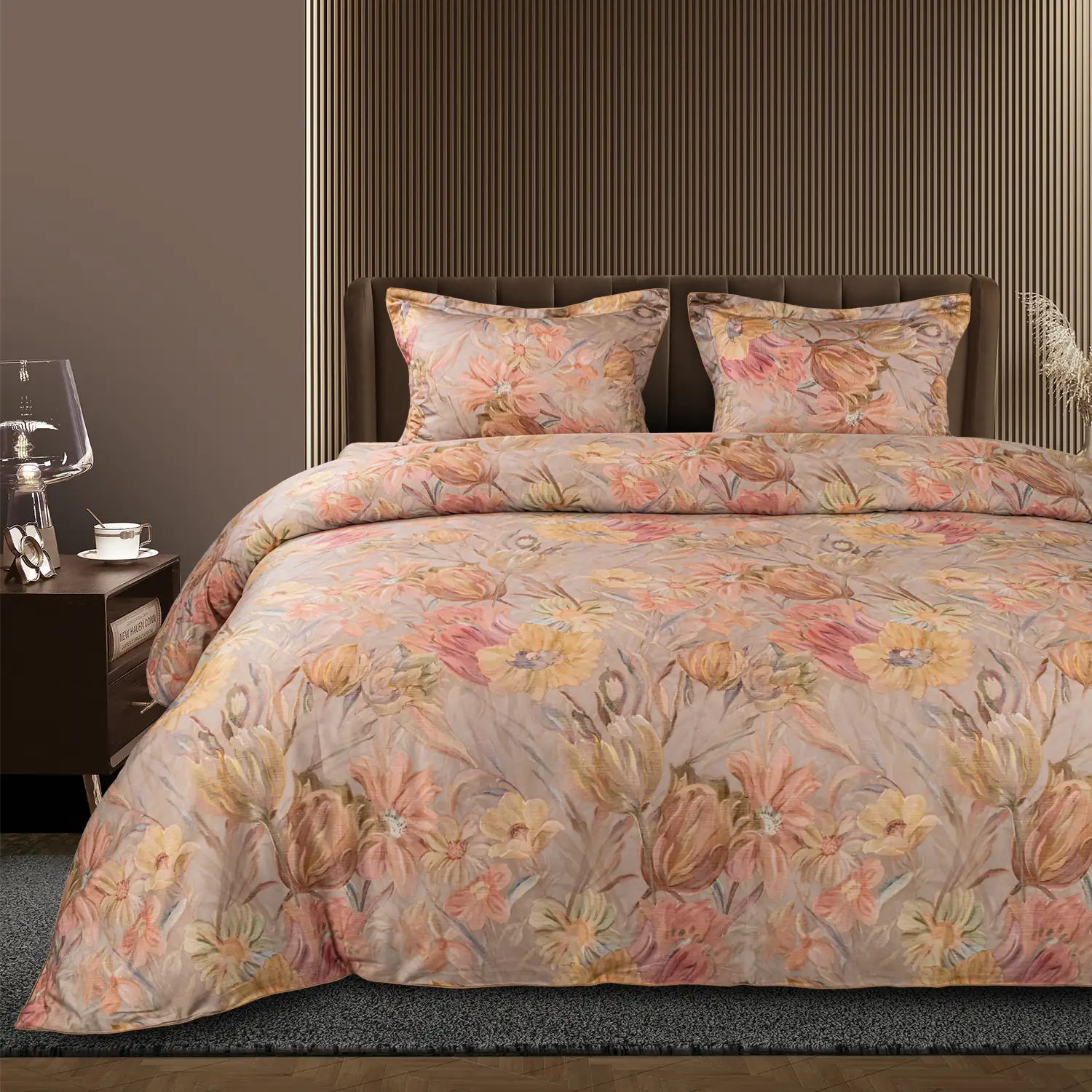 Global Black Cotton 4Pc Bedding Set