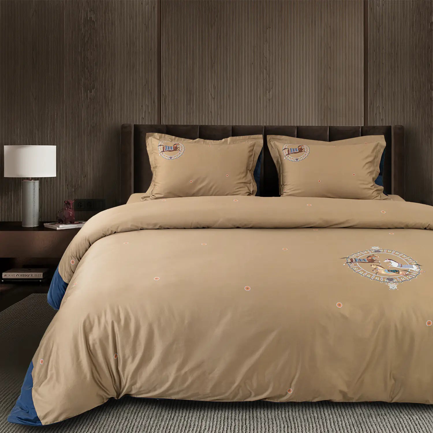 Global Black Cotton 4Pc Bedding Set