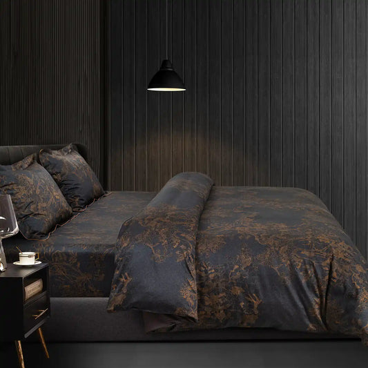 Global Black Cotton Bedsheet Set