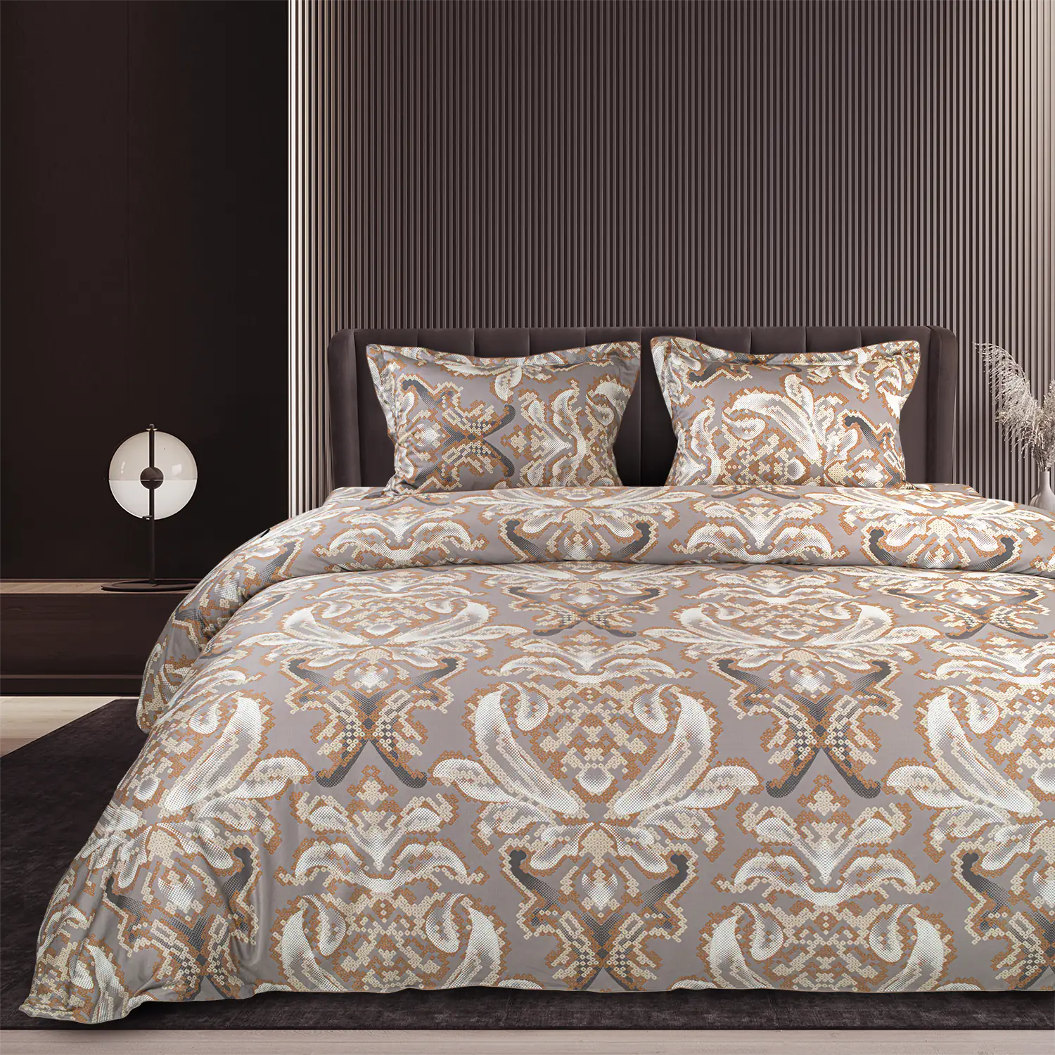 Global Black Cotton 4Pc Bedding Set