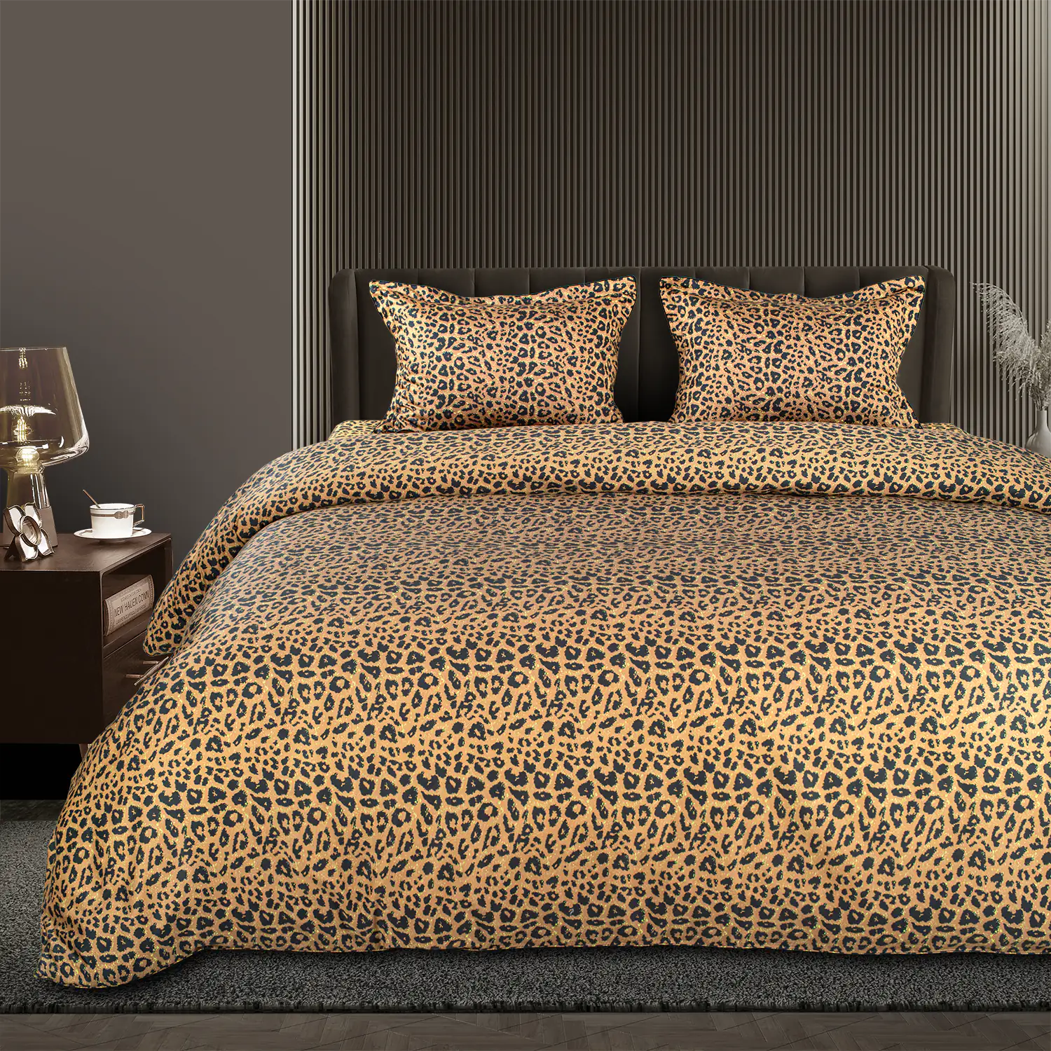 Global Black Cotton 4Pc Bedding Set