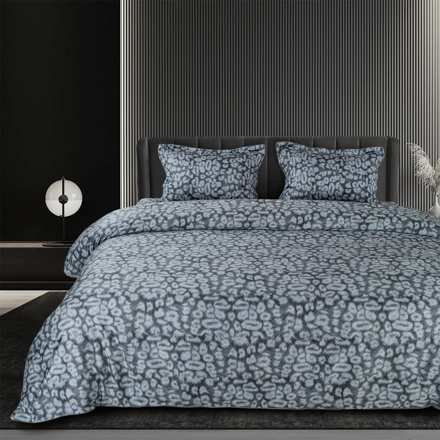 Global Black Cotton 4Pc Bedding Set
