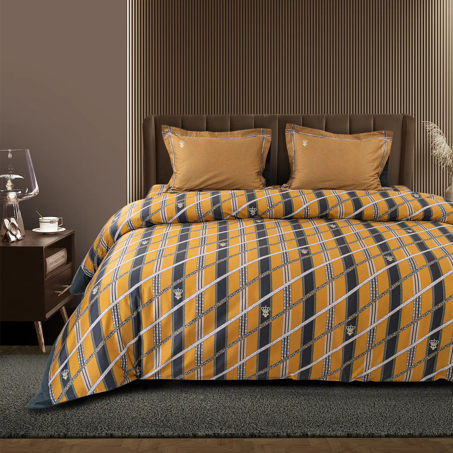Global Black Cotton 4Pc Bedding Set