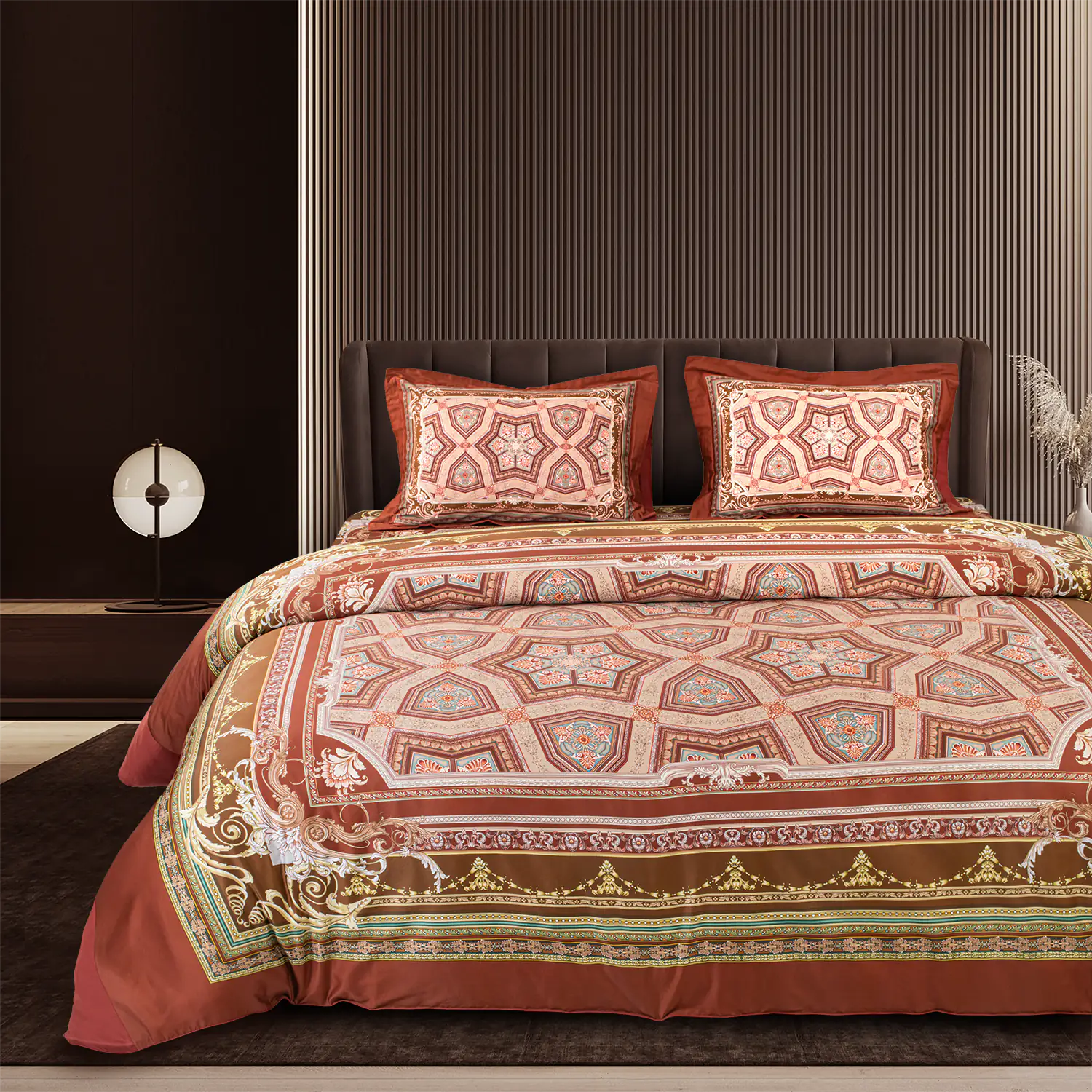 Global Black Cotton 4Pc Bedding Set