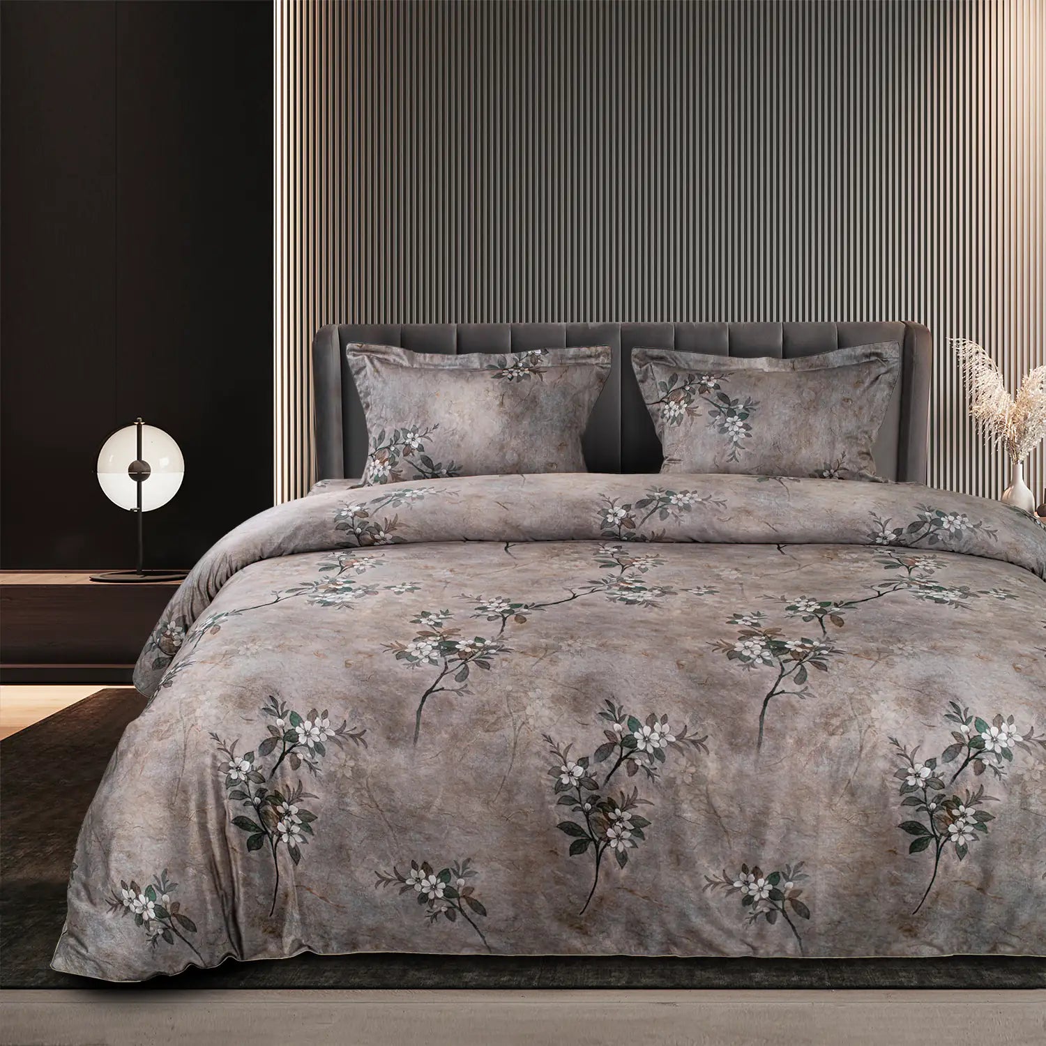 Global Black Cotton 4Pc Bedding Set