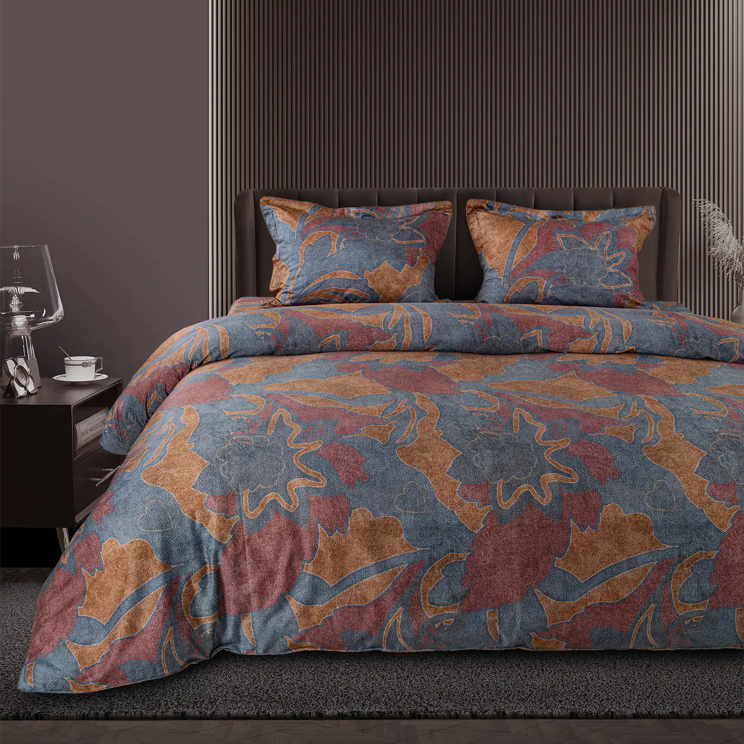 Global Black Cotton 4Pc Bedding Set