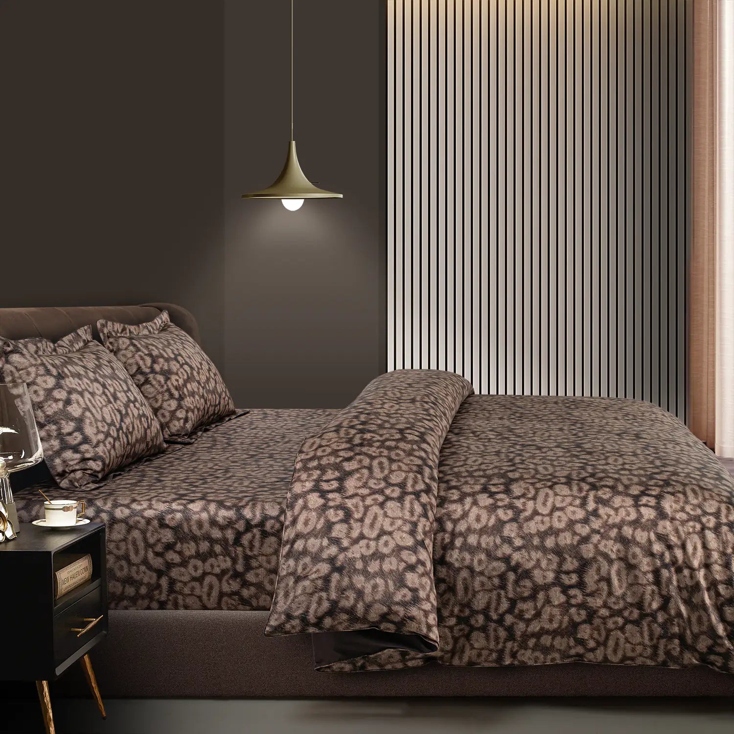 Global Black Cotton 4Pc Bedding Set
