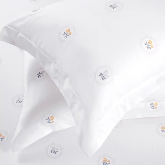 400 Tc 100% Cotton White Prints Bedding Collection